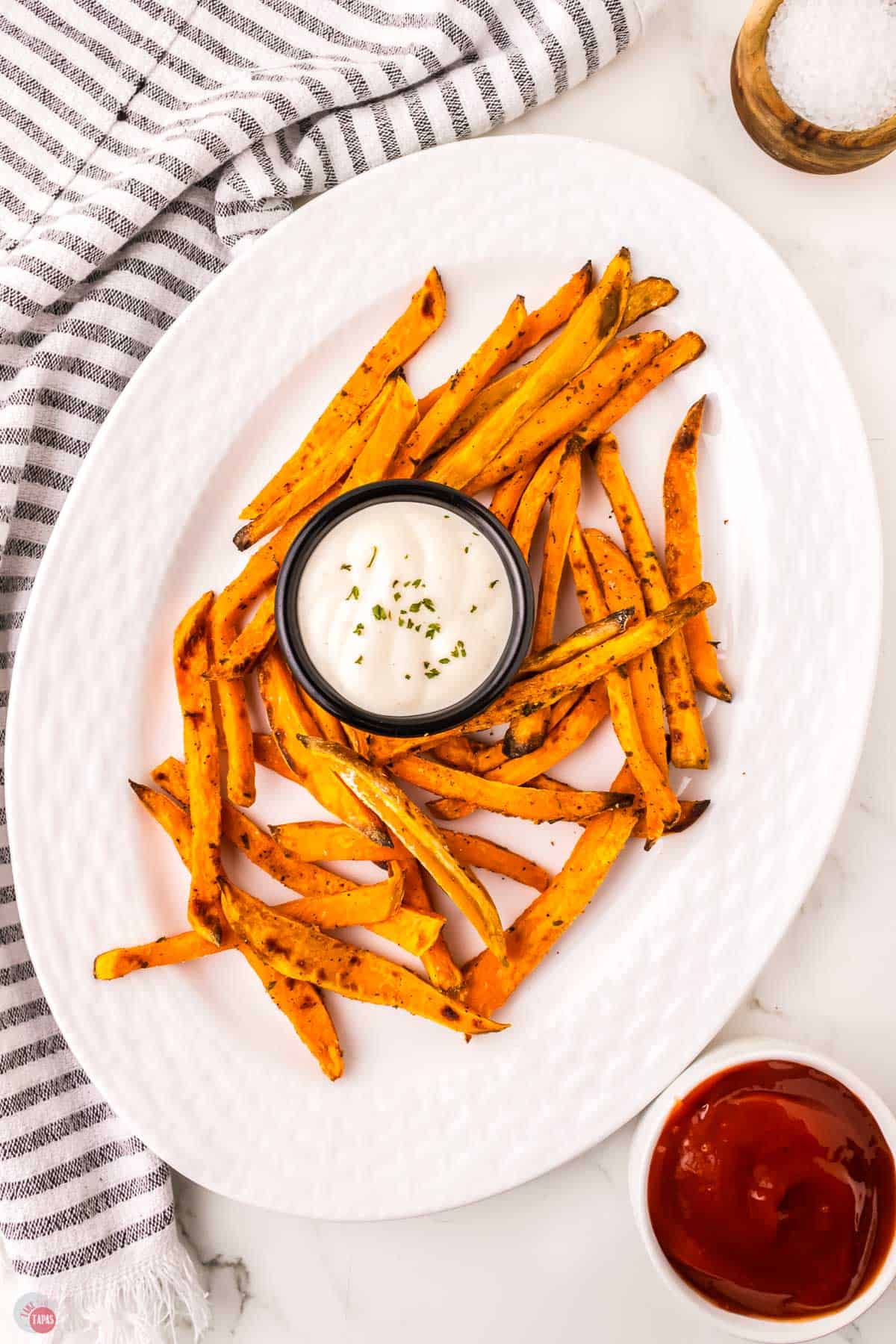 platter of fries and dip