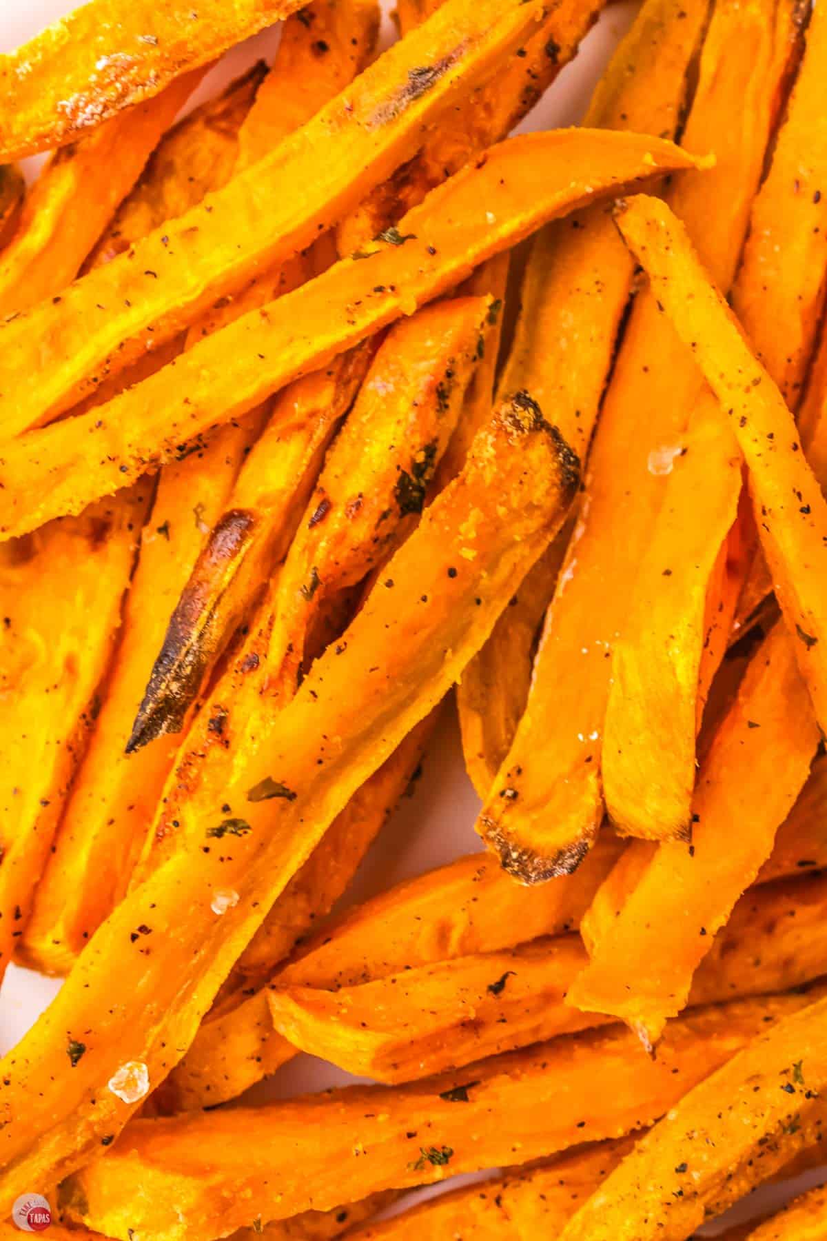 close up of sweet potato fries