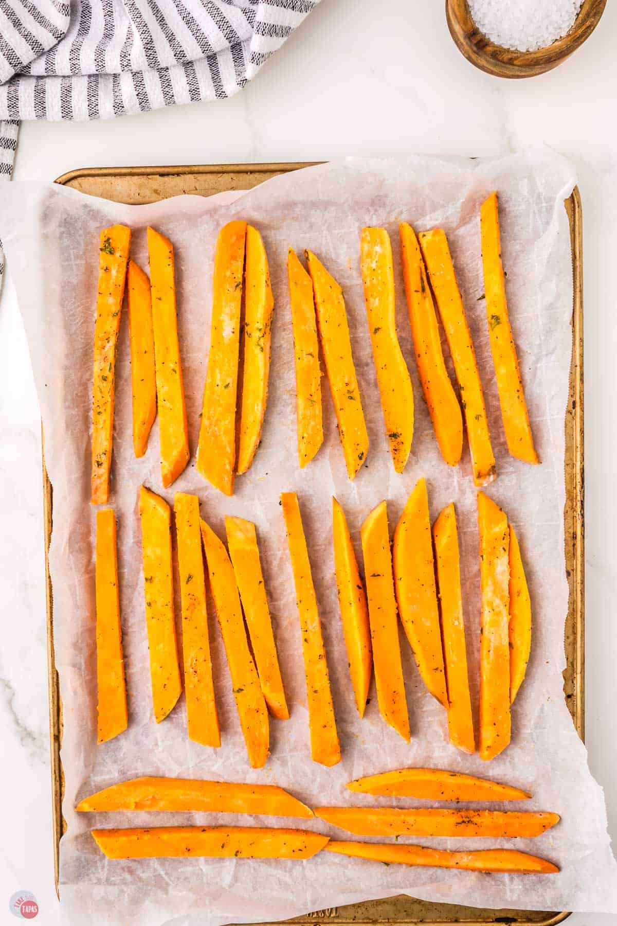 fries on a baking sheet