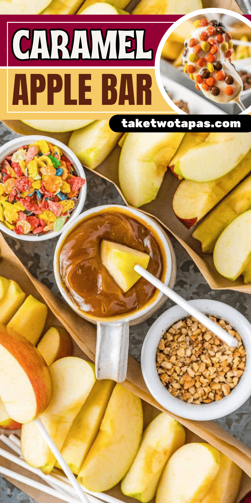 caramel apple bar pinterest pin image