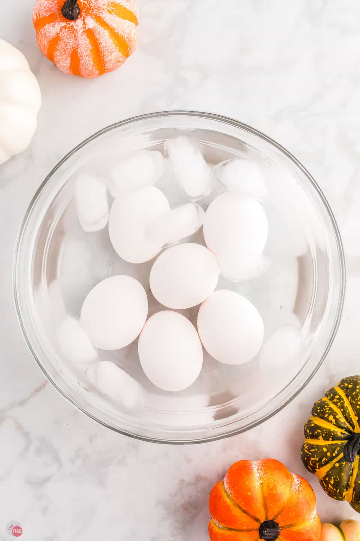 eggs in an ice bath