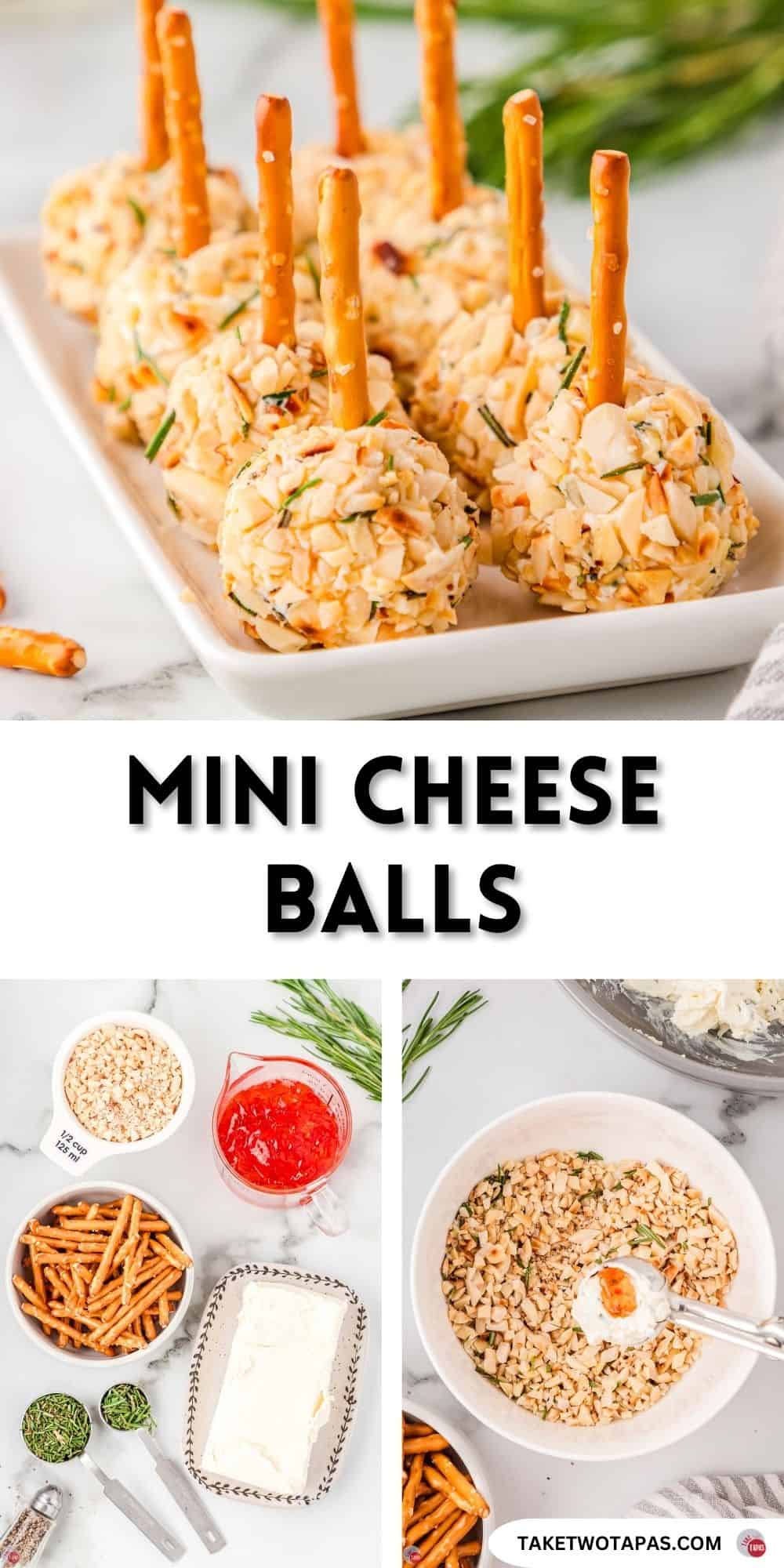 pinterest pin image for mini cheese balls