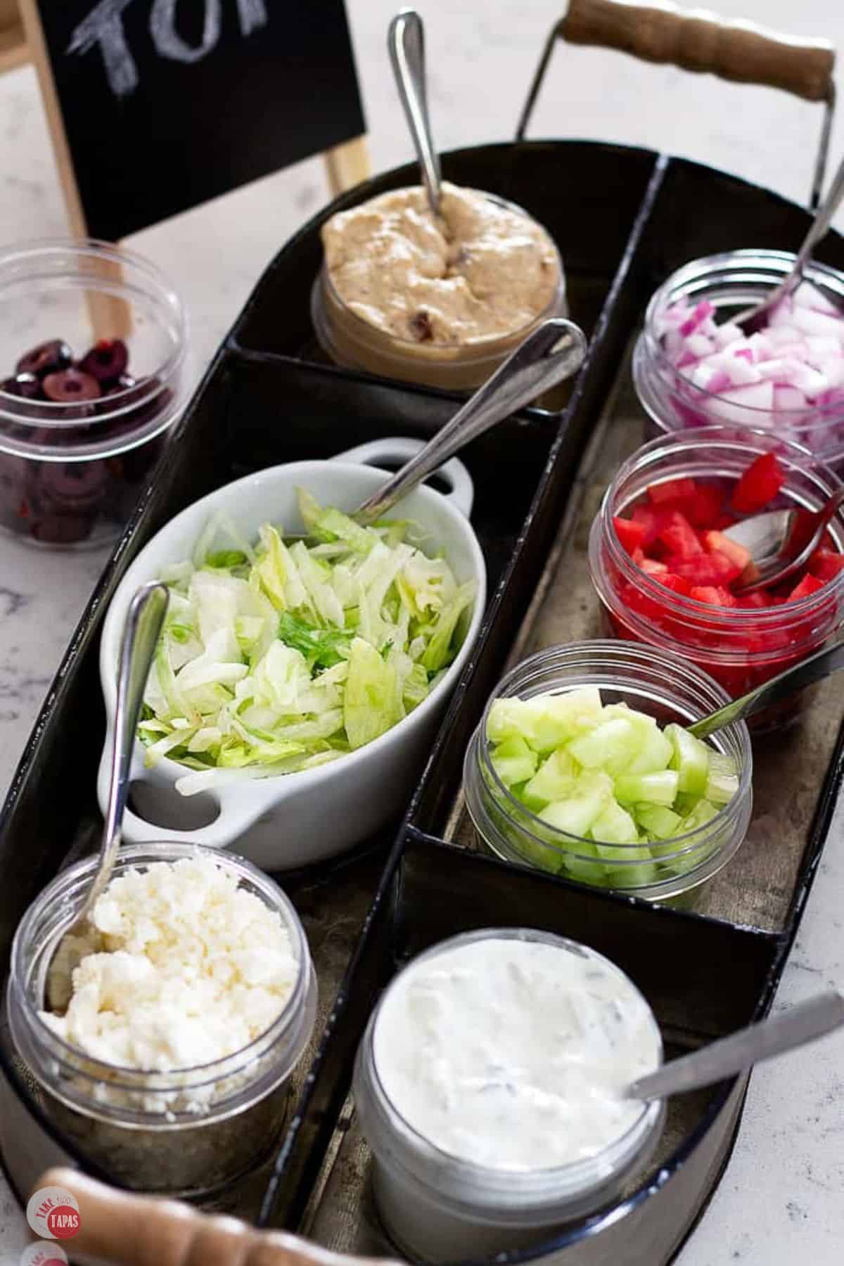 toppings in individual jars