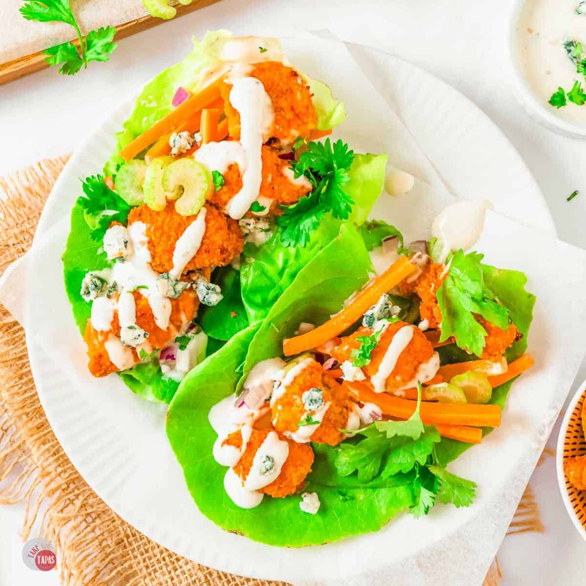 buffalo chicken lettuce wraps featured image