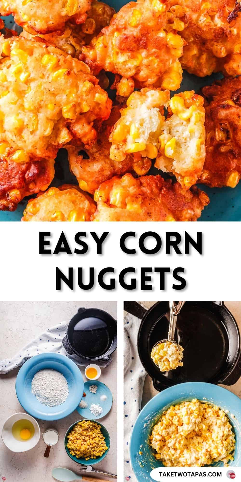 pinterest pin image for corn nuggets